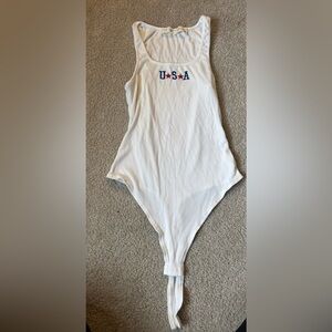 White USA Bodysuit